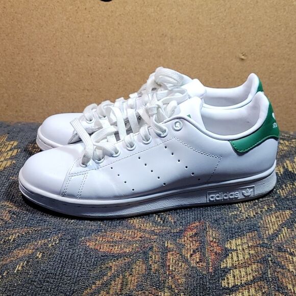 Adidas Men\'s Original Stan Smith White and Green Shoes- Size 7 main image 8